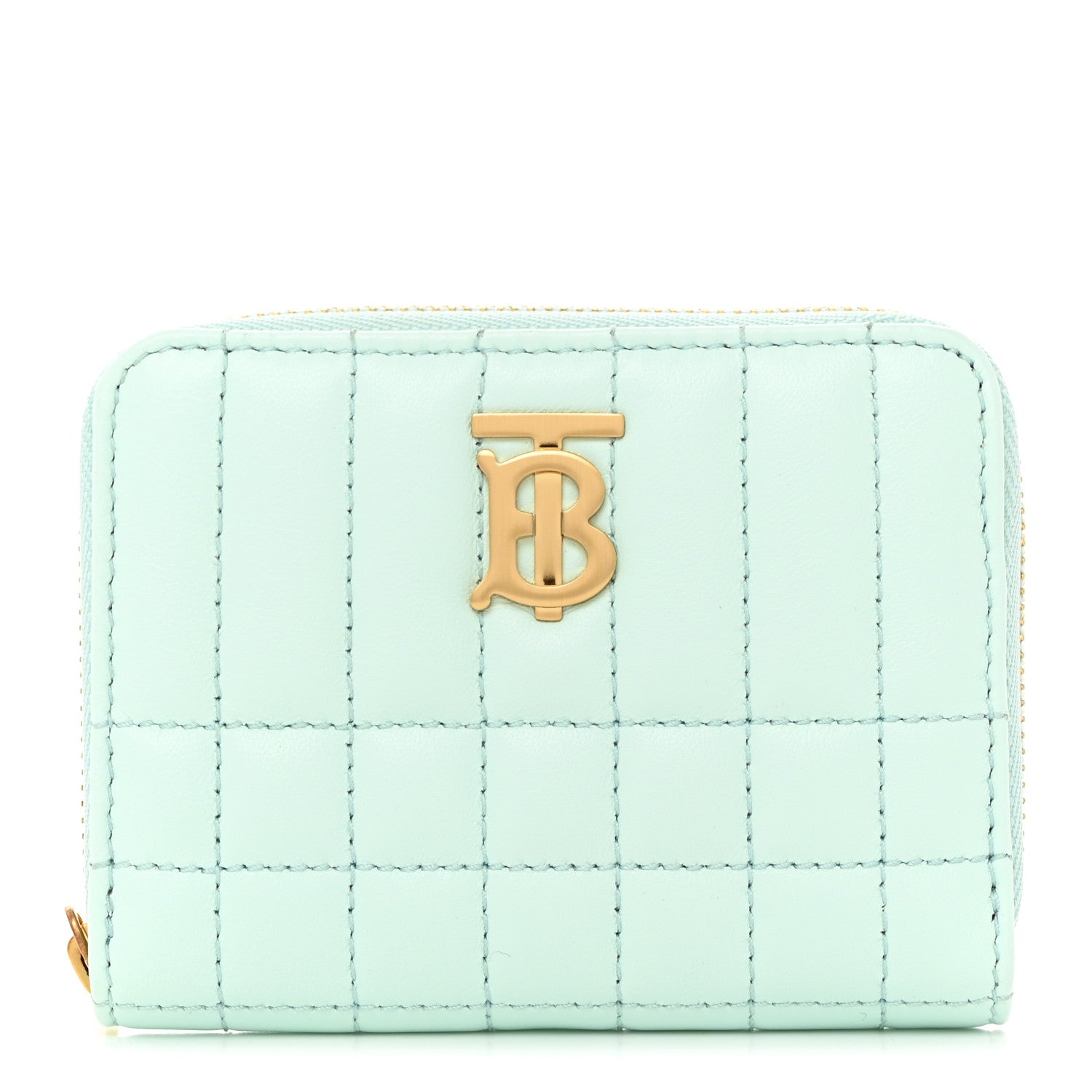 Burberry Lambskin Quilted Mini Lola Zip Wallet Light Blue 1 of 7