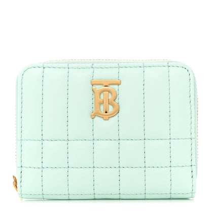 Burberry Lambskin Quilted Mini Lola Zip Wallet Light Blue 1 of 7