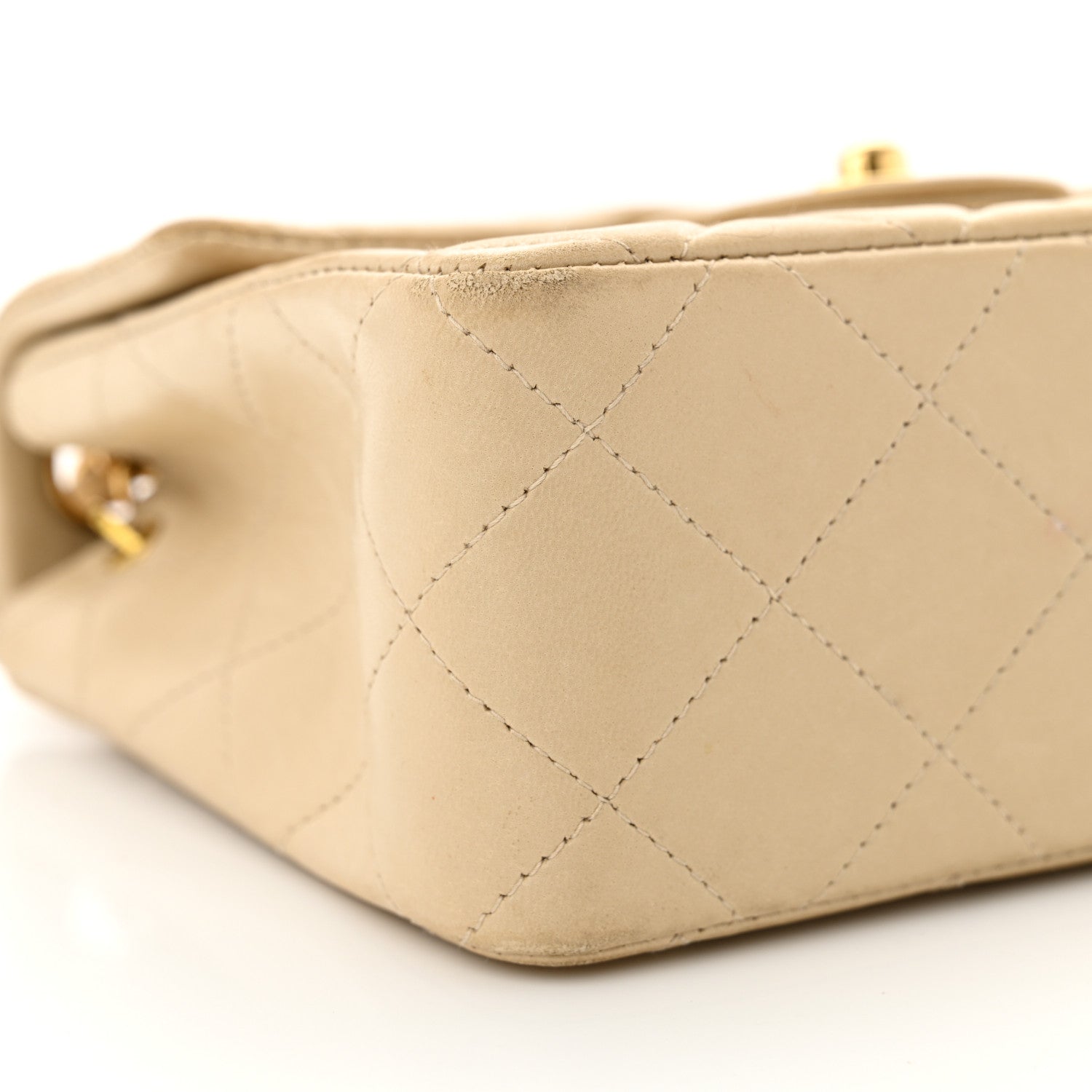 Chanel Lambskin Quilted Mini Square Flap Beige 10 of 15