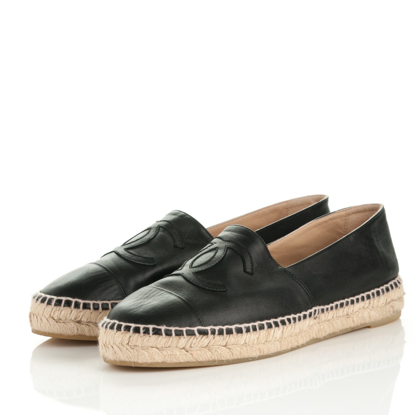 Lambskin CC Espadrilles 42 Black