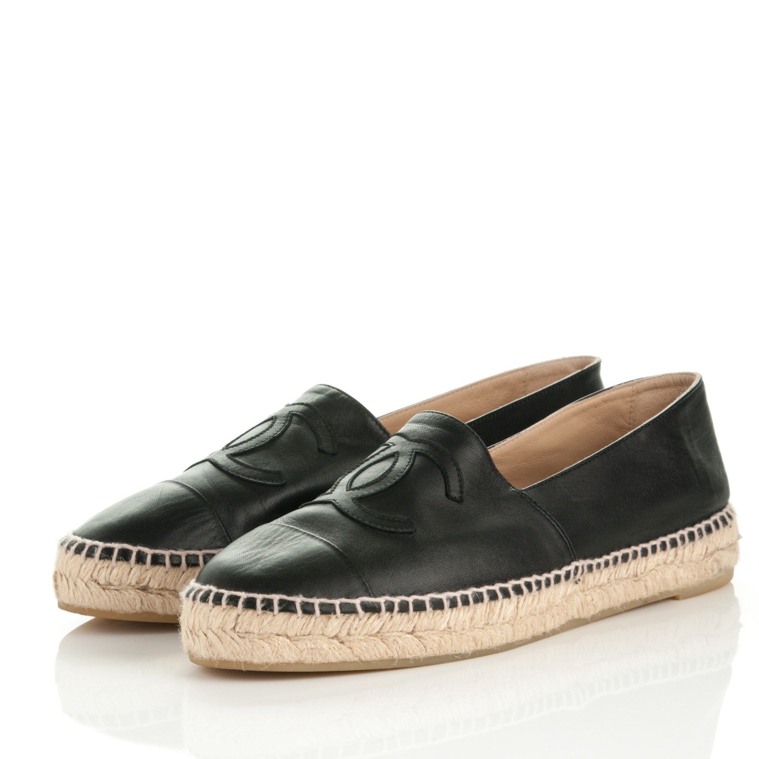 Chanel Lambskin CC Espadrilles 42 Black 3 of 9