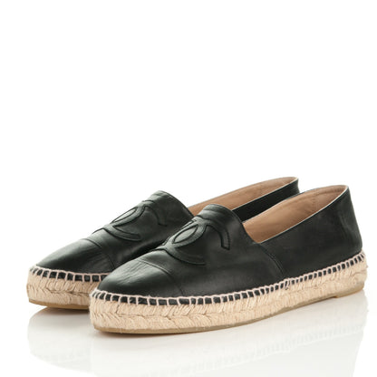 Chanel Lambskin CC Espadrilles 42 Black 3 of 9