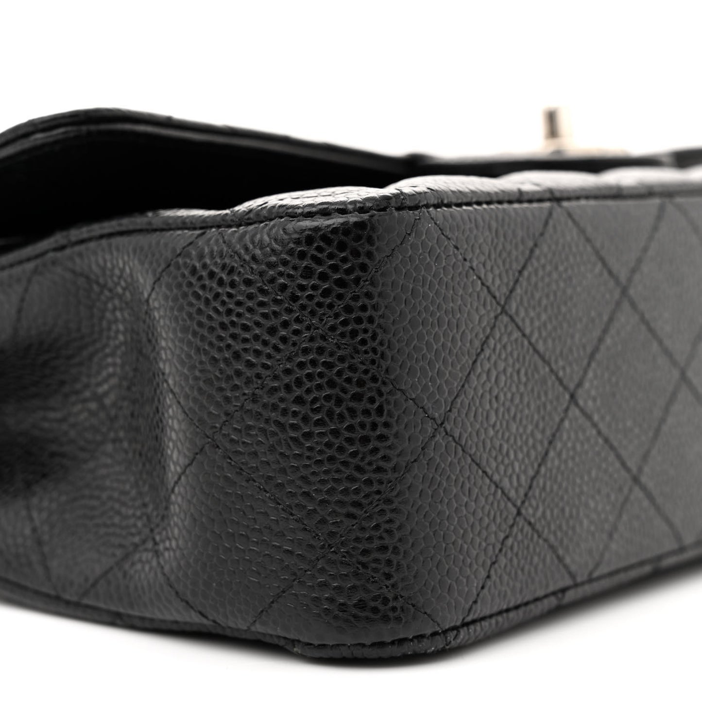 Caviar Quilted Medium Double Flap Black