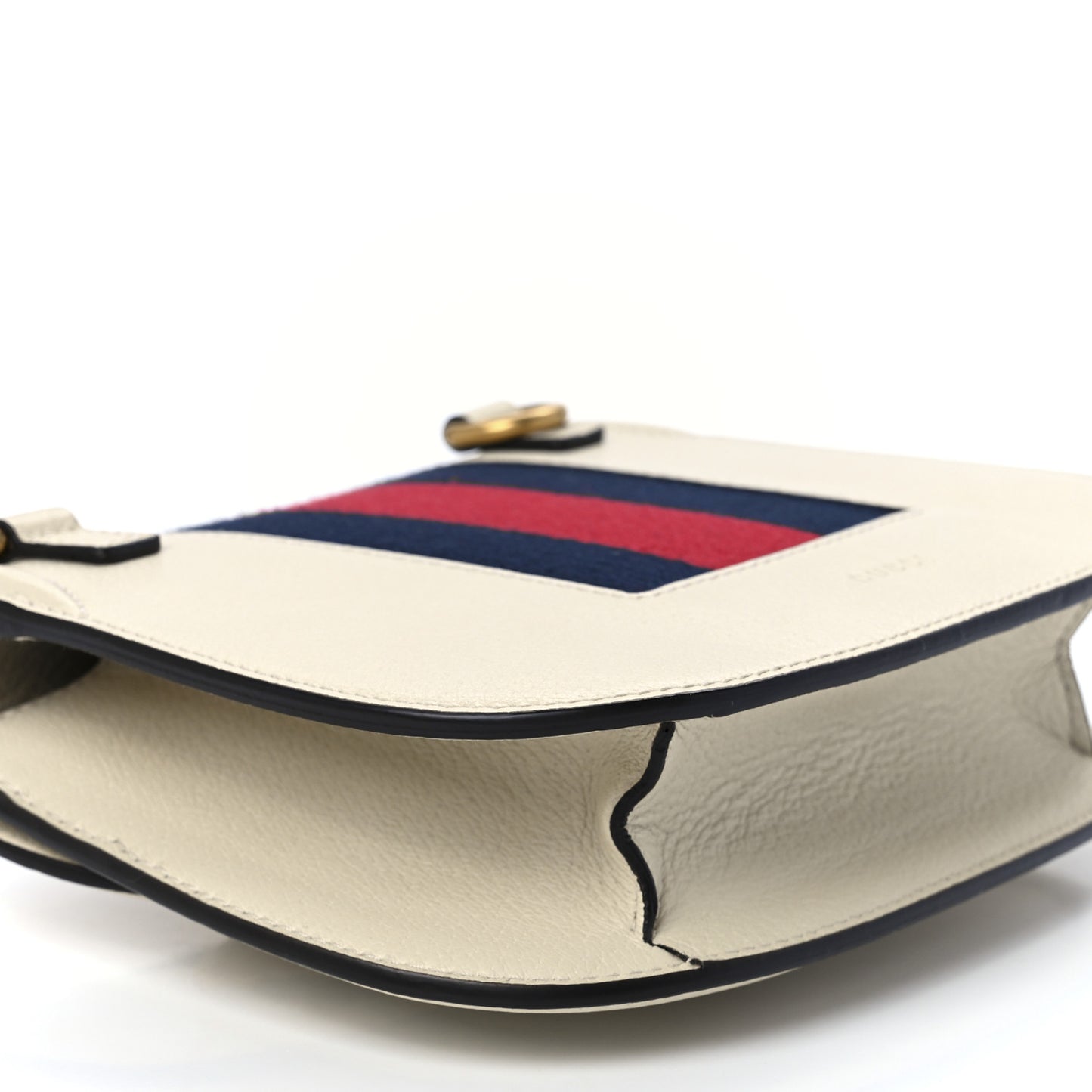 Calfskin Web Stripe Butterfly Small Totem Shoulder Bag White
