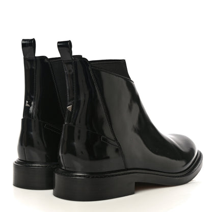 Valentino Garavani Patent Calfskin Rockstud Chelsea Ankle Boots 41 Black 4 of 12