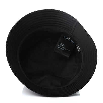 Prada Re-Nylon Metal Triangle Logo Mens Bucket Hat M Black 6 of 7