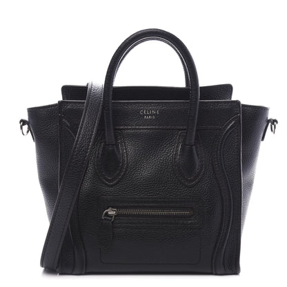 Celine Drummed Calfskin Nano Luggage Black 1 of 11