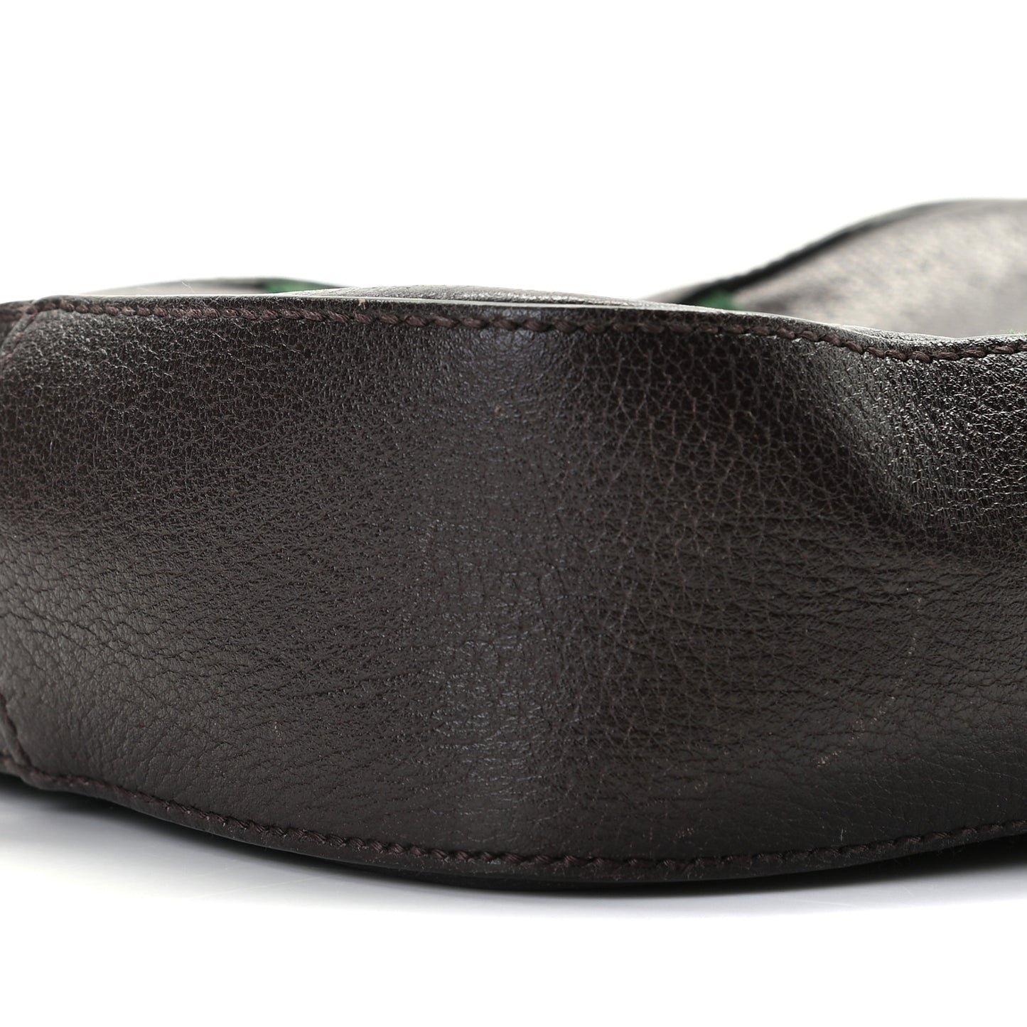 Textured Calfskin Web Small Webby Bee Shoulder Bag Brown Coffee