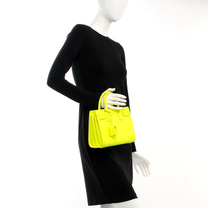 Saint Laurent Calfskin Nano Sac De Jour Neon Yellow 3 of 16
