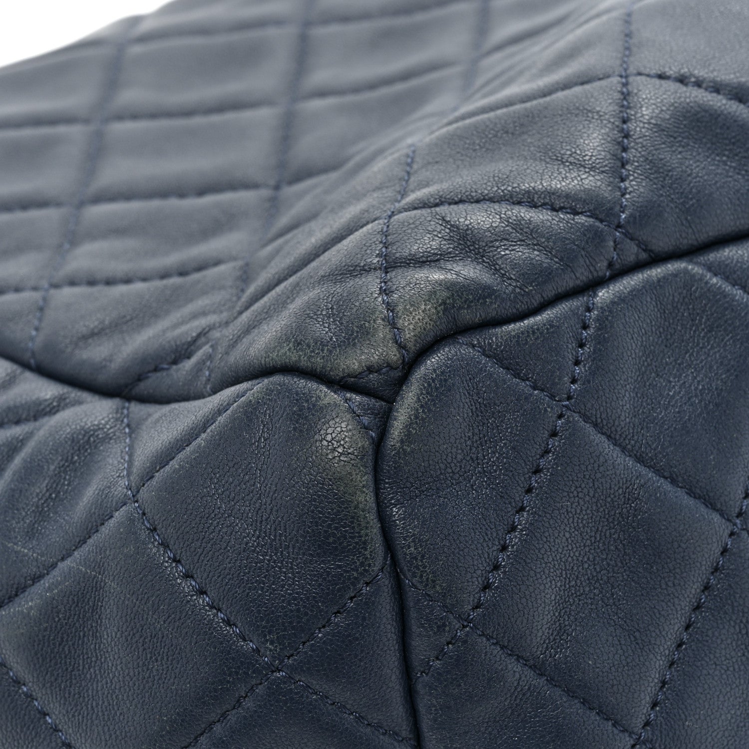 Chanel Lambskin Quilted CC Chain Drawstring Tote Blue 13 of 19