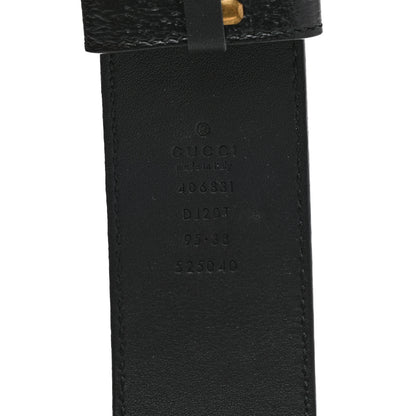Gucci Textured Calfskin Double G 40mm Belt 95 38 Black 3 of 6