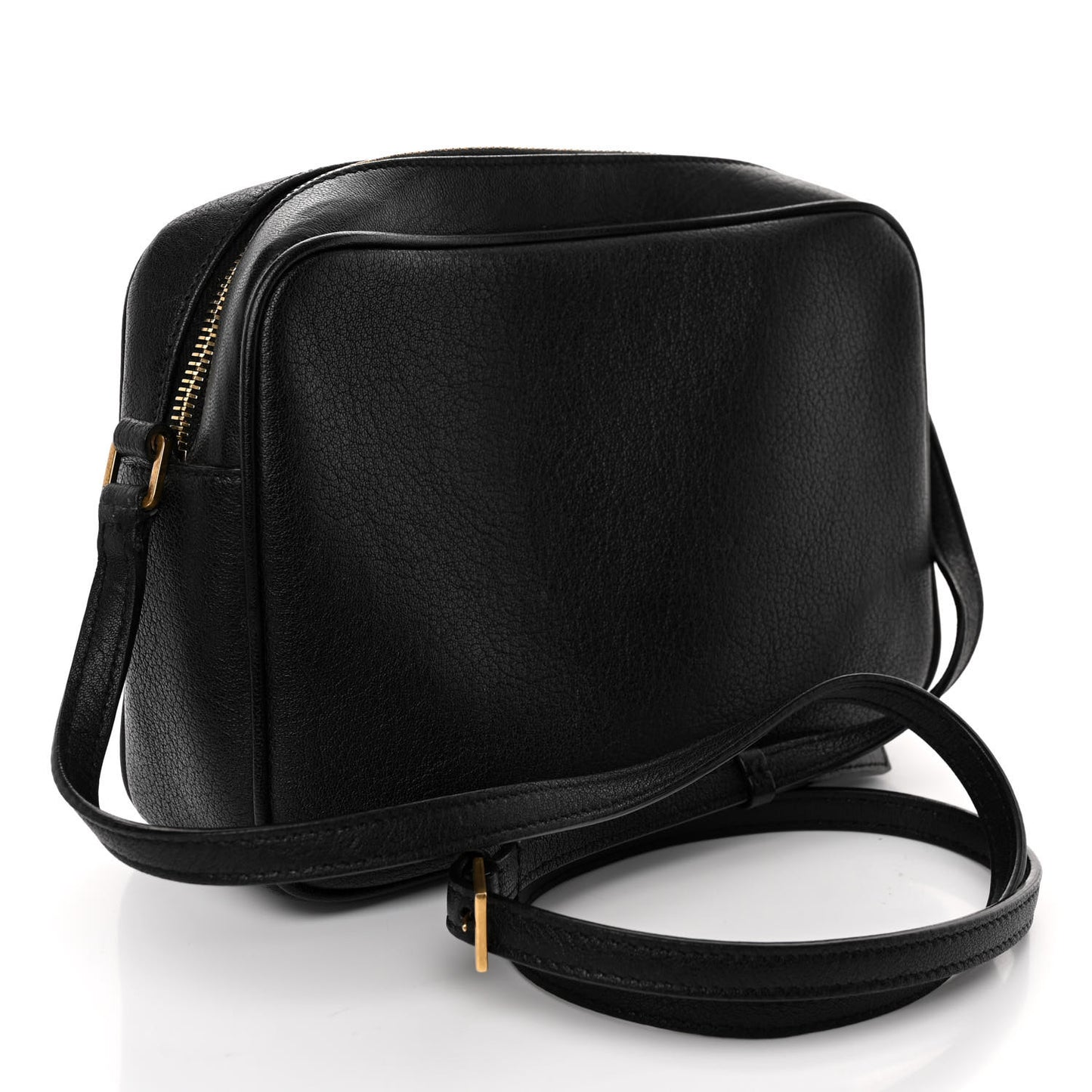 Grained Lambskin Monogram Lou Camera Bag Black