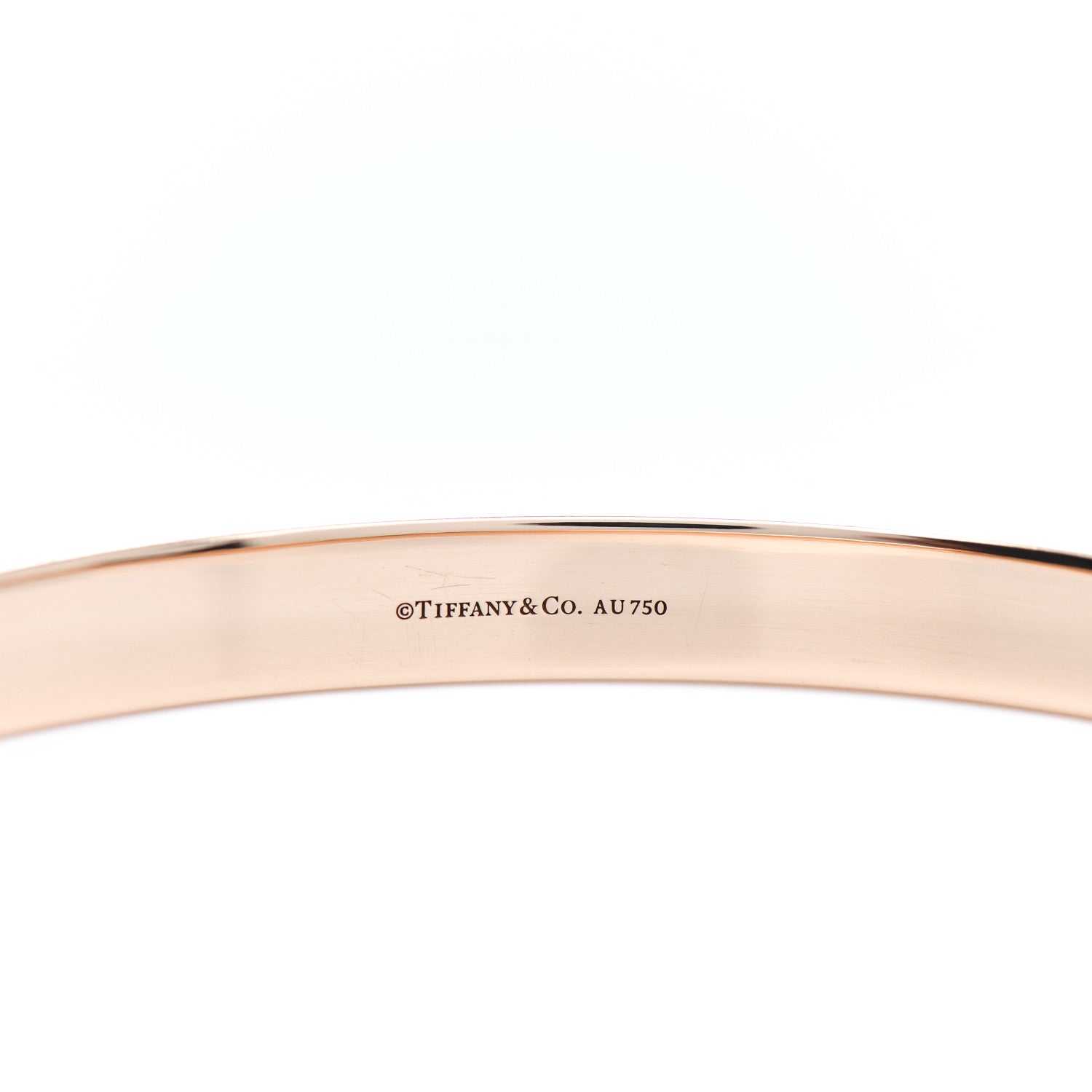Tiffany 18K Rose Gold Diamond Hinged Bangle Bracelet 4 of 4