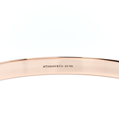 Tiffany 18K Rose Gold Diamond Hinged Bangle Bracelet 4 of 4