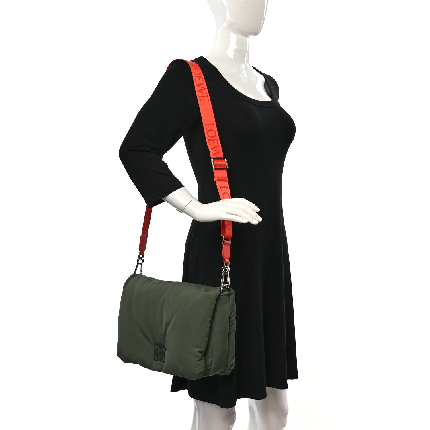 Loewe Nylon Medium Goya Puffer Bag Green 2 of 11