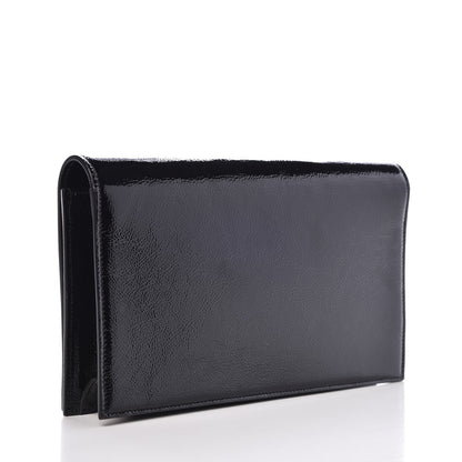 Saint Laurent Textured Patent Classic Kate Monogram Clutch Black 3 of 6