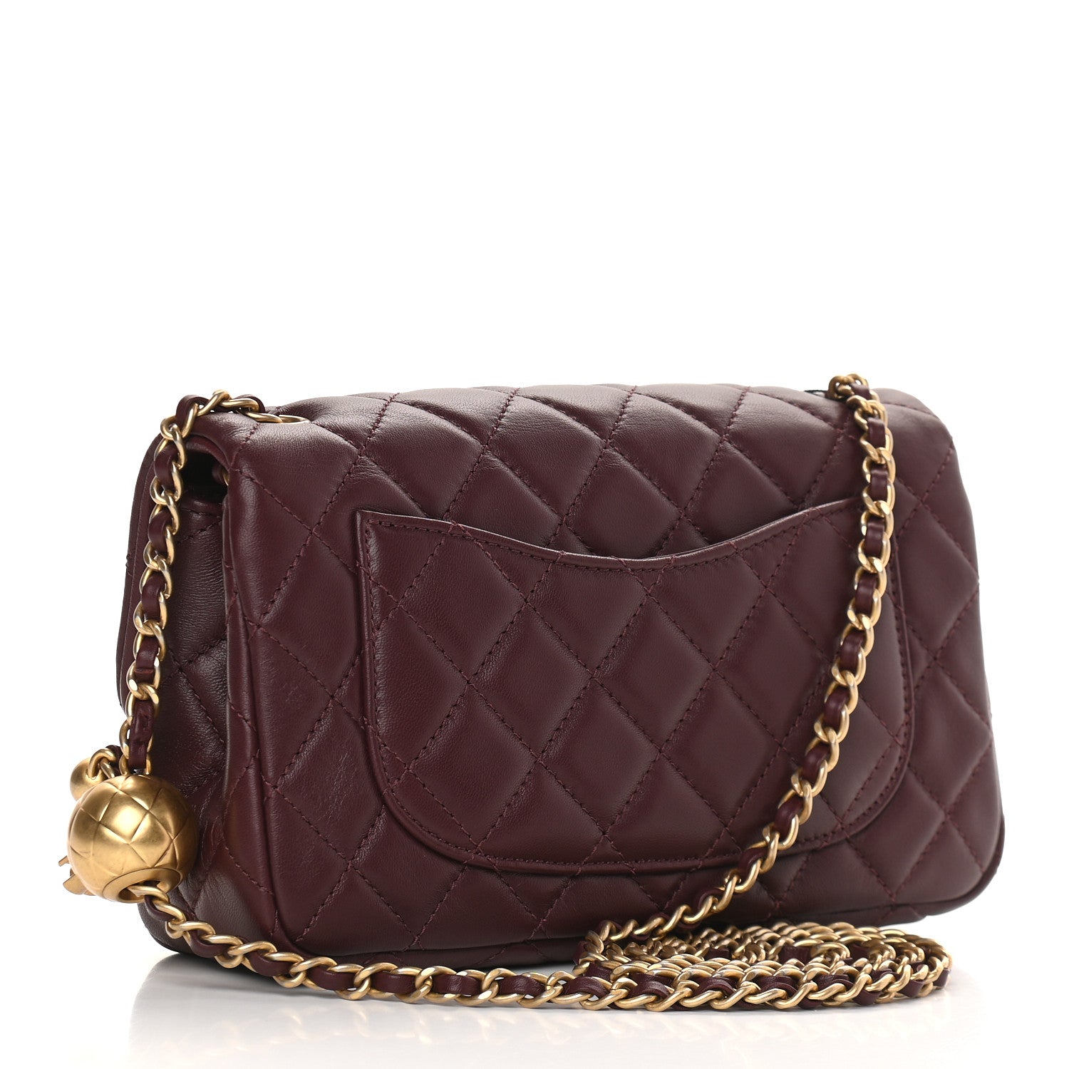 Chanel Lambskin Quilted Mini Rectangular Pearl Crush Flap Burgundy 2 of 9