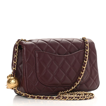 Chanel Lambskin Quilted Mini Rectangular Pearl Crush Flap Burgundy 2 of 9