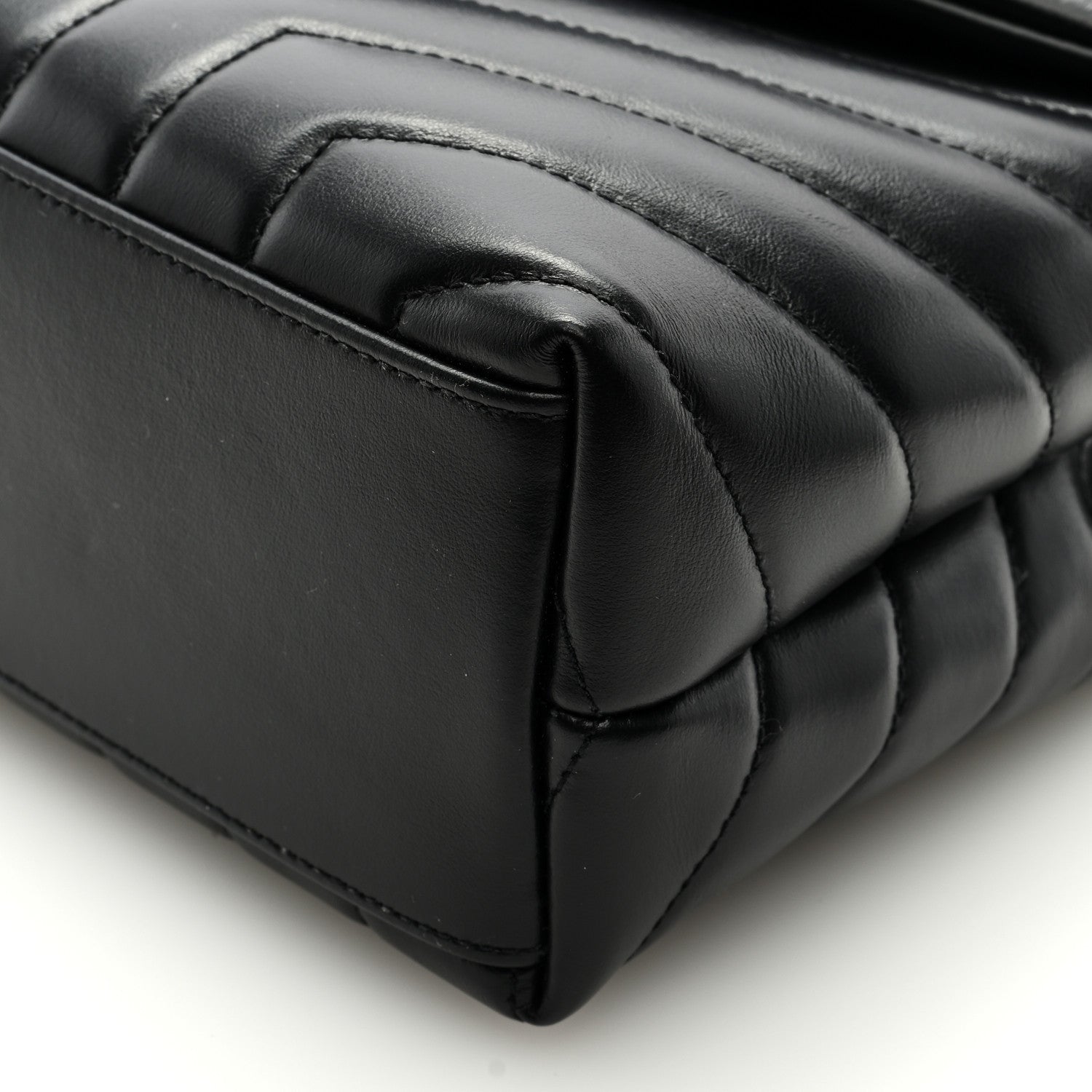 Saint Laurent Calfskin Y Quilted Monogram Small Loulou Chain Satchel Black 8 of 8