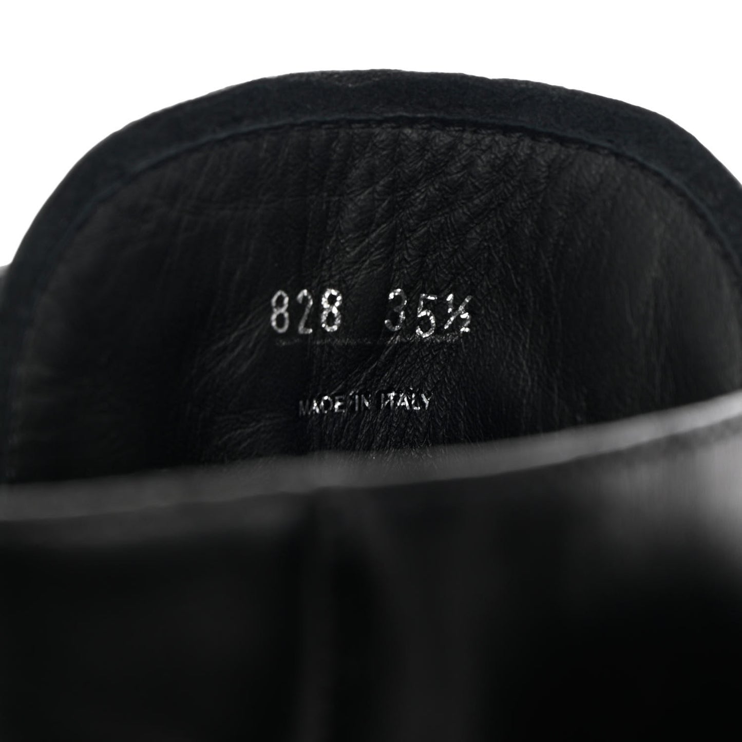 Vitello Lux Nylon Metal Triangle Logo Monolith Pouch Pocket 55mm Tall Combat Boots 35.5 Black