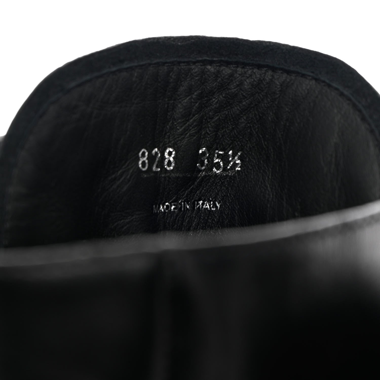Prada Vitello Lux Nylon Metal Triangle Logo Monolith Pouch Pocket 55mm Tall Combat Boots 35.5 Black 6 of 12