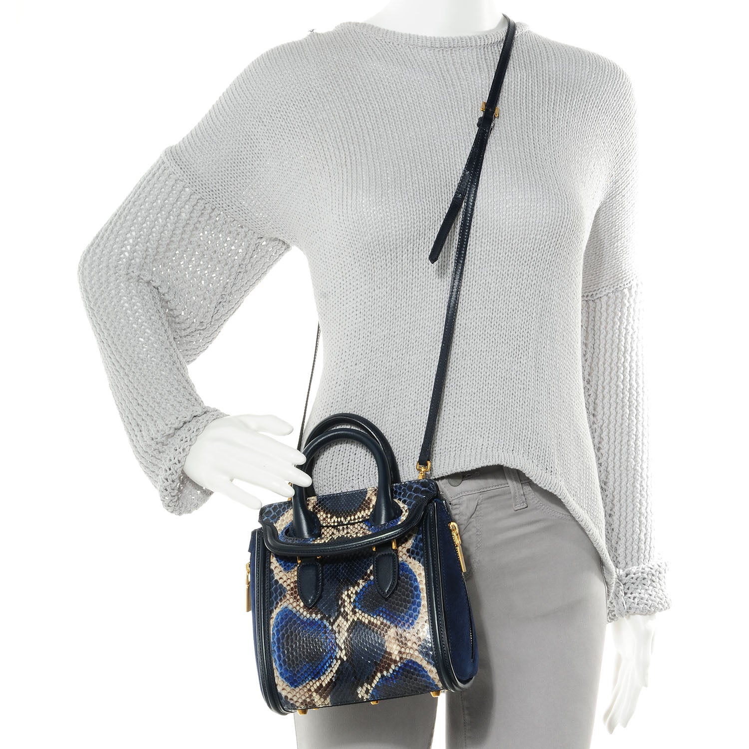 Alexander McQueen Python Mini Heroine Blue 2 of 8