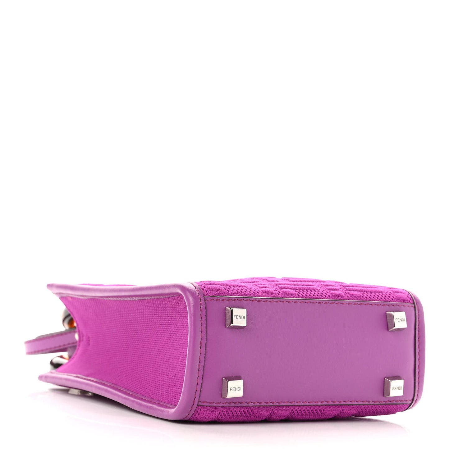 Technical Fabric Vitello Ceylon Plexiglass FF Mini Fendi Sunshine Shopper Tote Bouganville