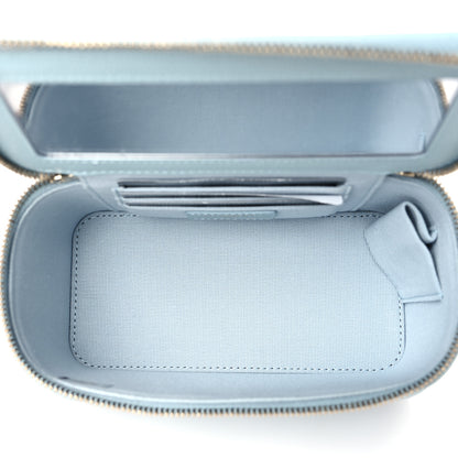 Chanel Caviar Quilted Small Tiny CC Vanity Case With Chain Light Blue 5 of 10