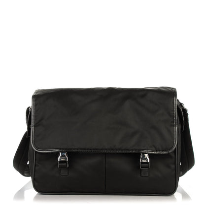 Prada Tessuto Nylon Saffiano Messenger Bag Nero Black 1 of 7