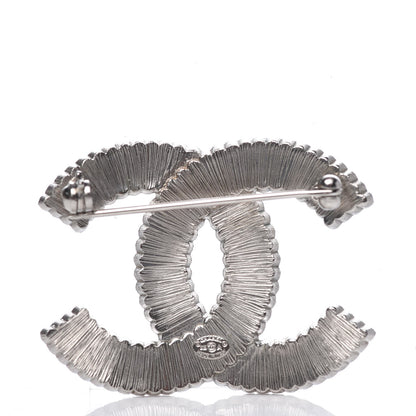 Chanel Crystal Glass CC Brooch Silver 3 of 4