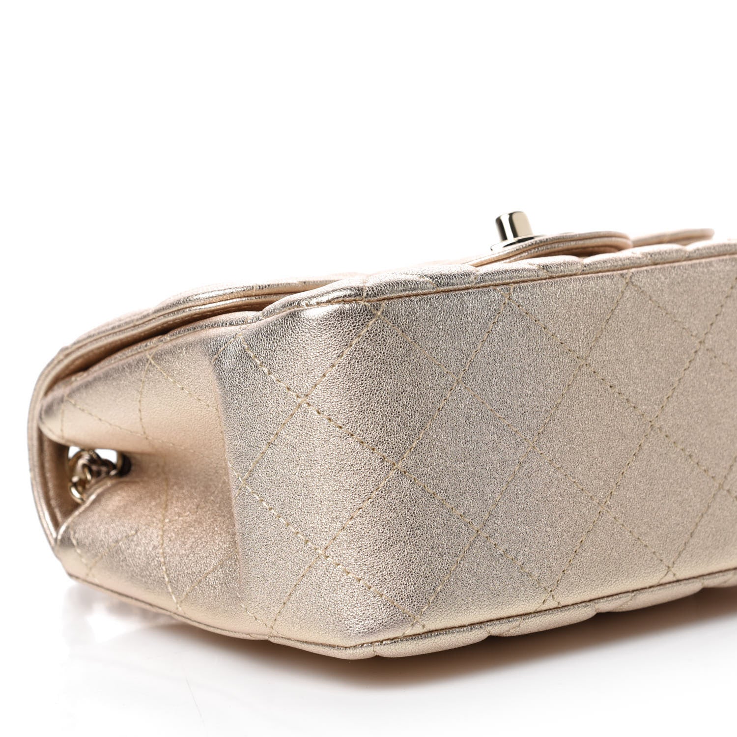Chanel Metallic Lambskin Quilted Mini Square Flap Gold 6 of 11