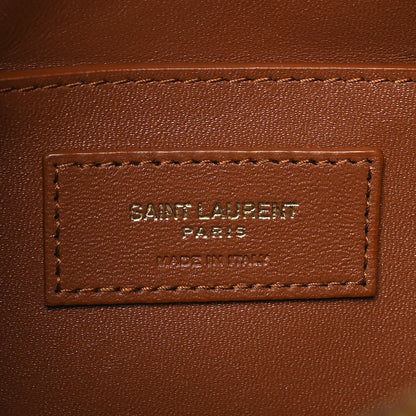 Saint Laurent Raffia Calfskin Round Camera Bag Golden Ecru Brick 6 of 10