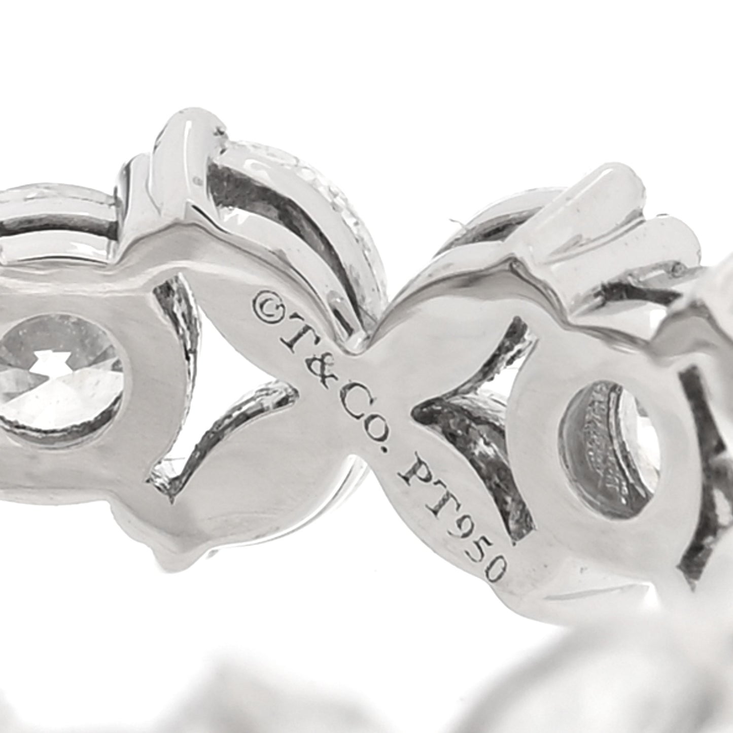 Platinum Diamond Victoria Alternating Band Ring 53 6.25