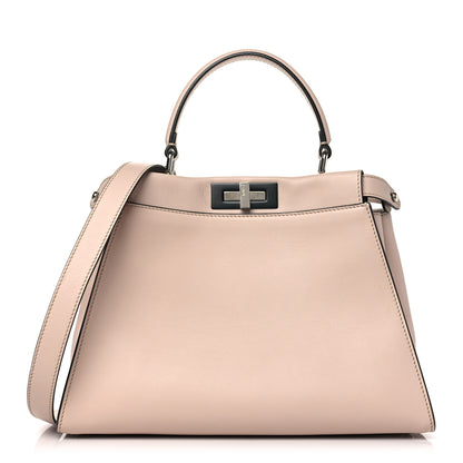 Fendi Vitello Seta Shiny Nappa Medium Peekaboo Iconic Satchel Soap Opale 1 of 10