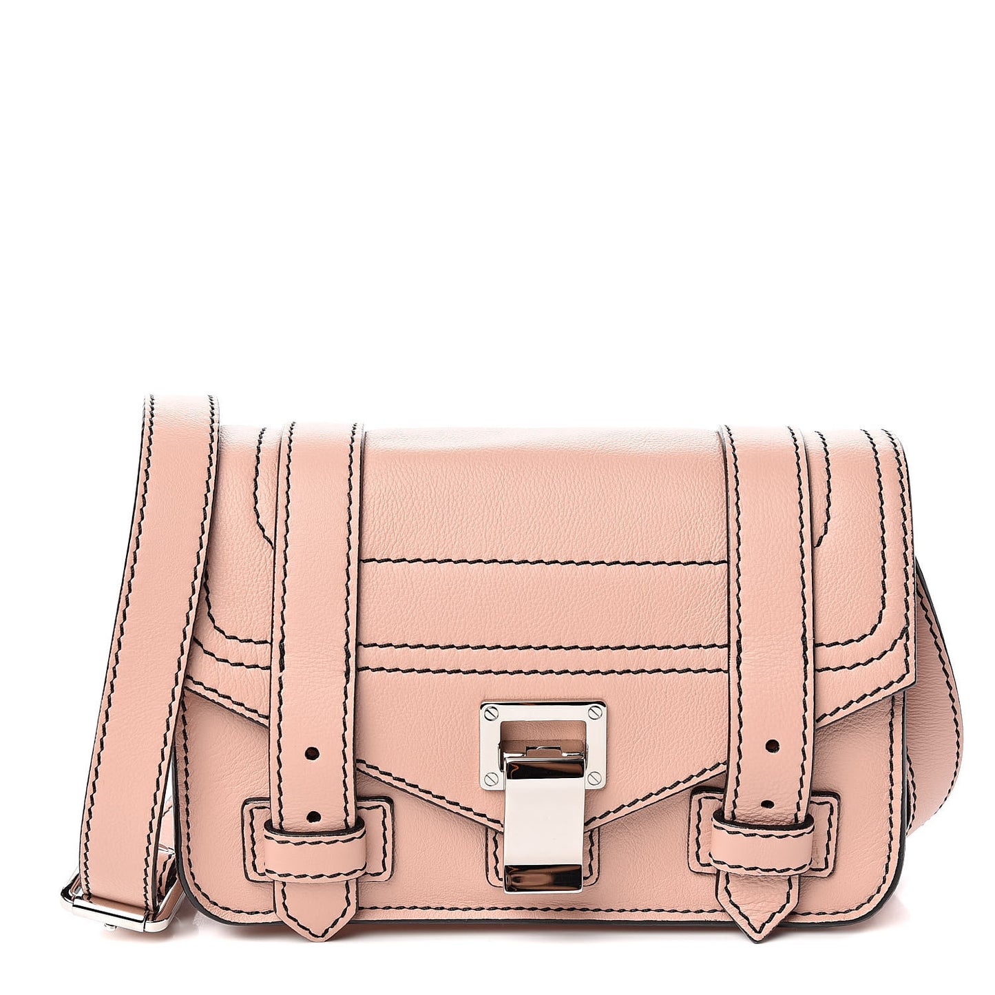 Soft Grainy Calfskin Mini PS1 Crossbody Bag Deep Blush