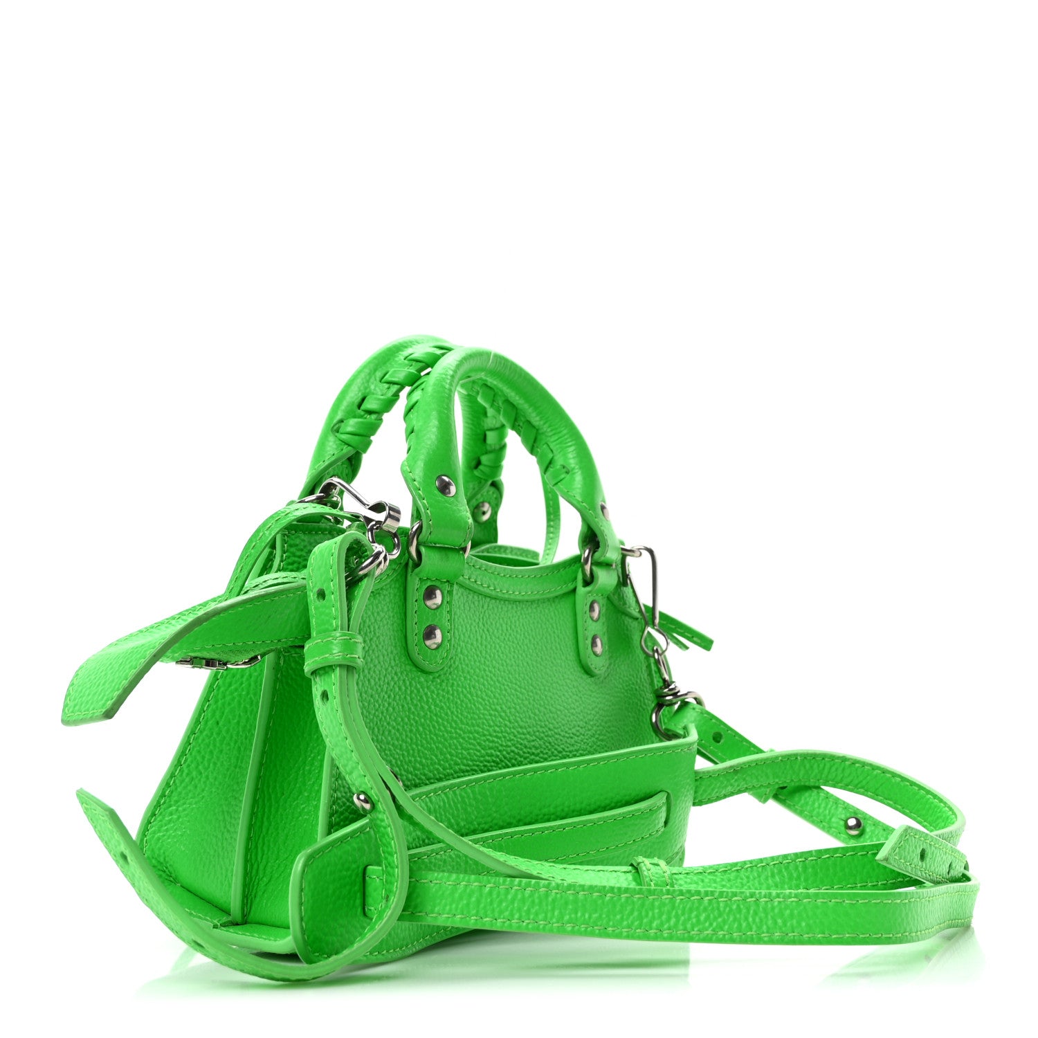 Balenciaga Grained Calfskin Neo Classic Silver Hardware Nano City