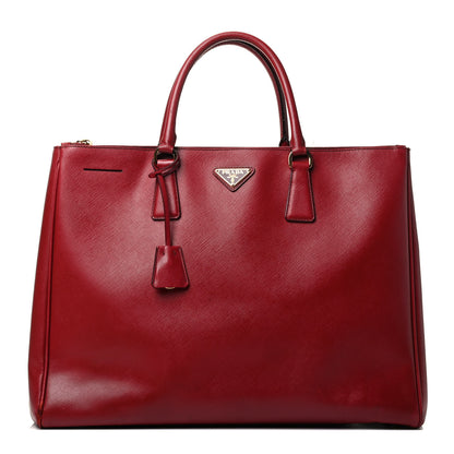 Prada Saffiano Large Galleria Double Zip Tote Fuoco 1 of 13