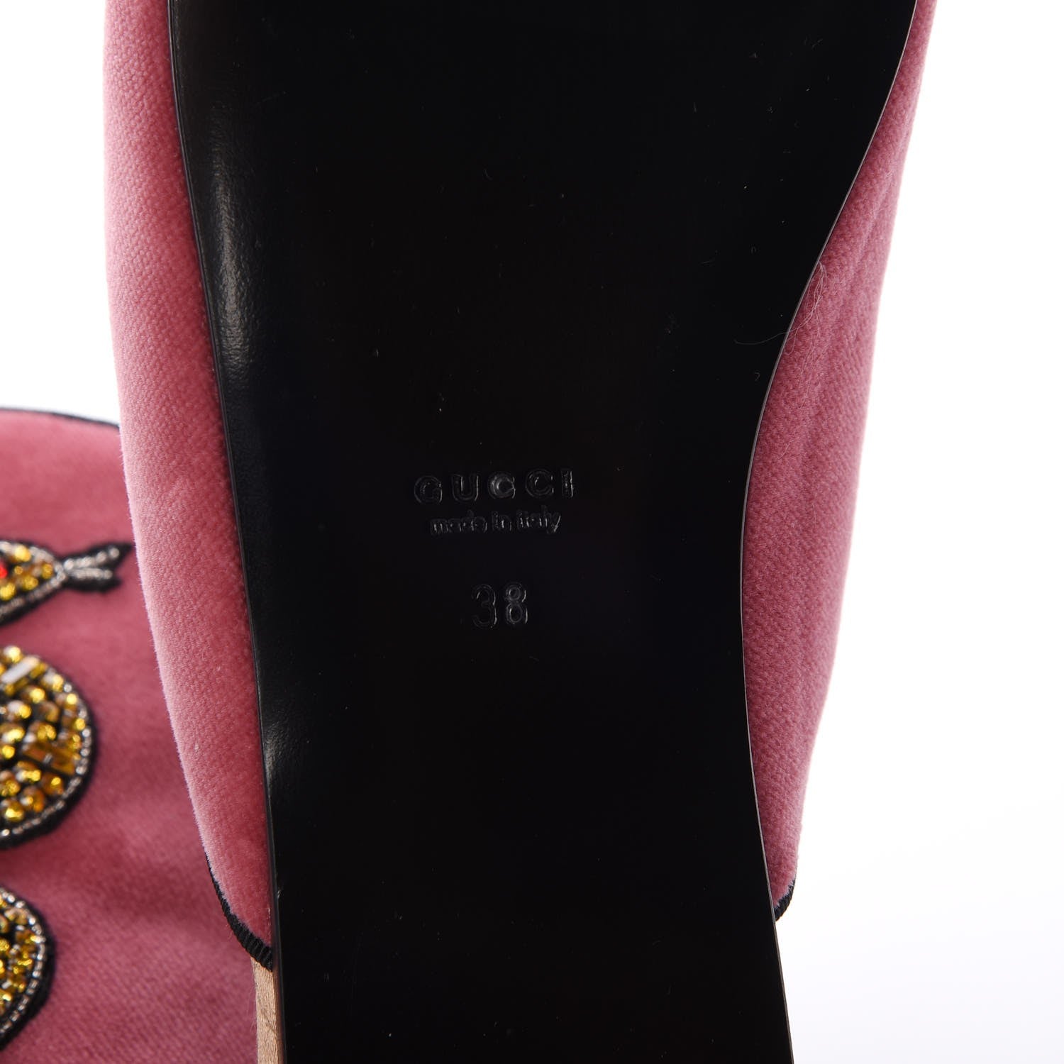 Gucci Velvet Embellished Evening Slippers 38 Pink 6 of 8