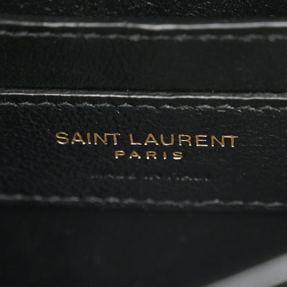 Saint Laurent Grain de Poudre Mini Classic Monogram Cassandra Top Handle Blue Charron 6 of 10