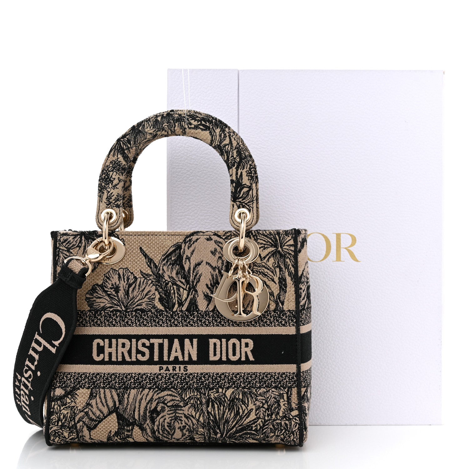 Christian Dior Toile de Jouy Voyage Embroidered Medium Lady D-Lite Beige Multicolor 15 of 15