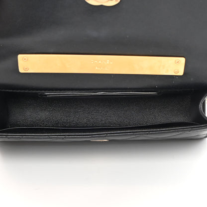 Chanel Lambskin Enamel Quilted Top Handle Flap Phone Holder With Chain Black 5 of 13