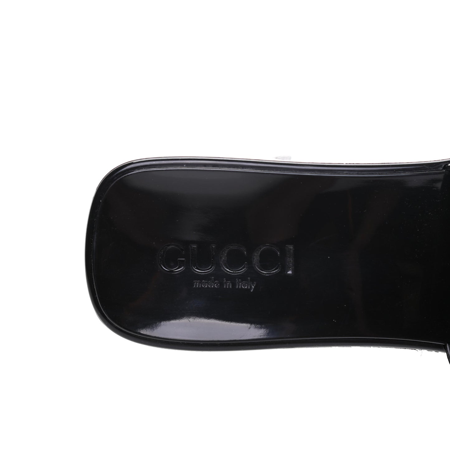 Rubber Gucci Logo Womens Platform 20/60mm Slide Sandals 37 Black