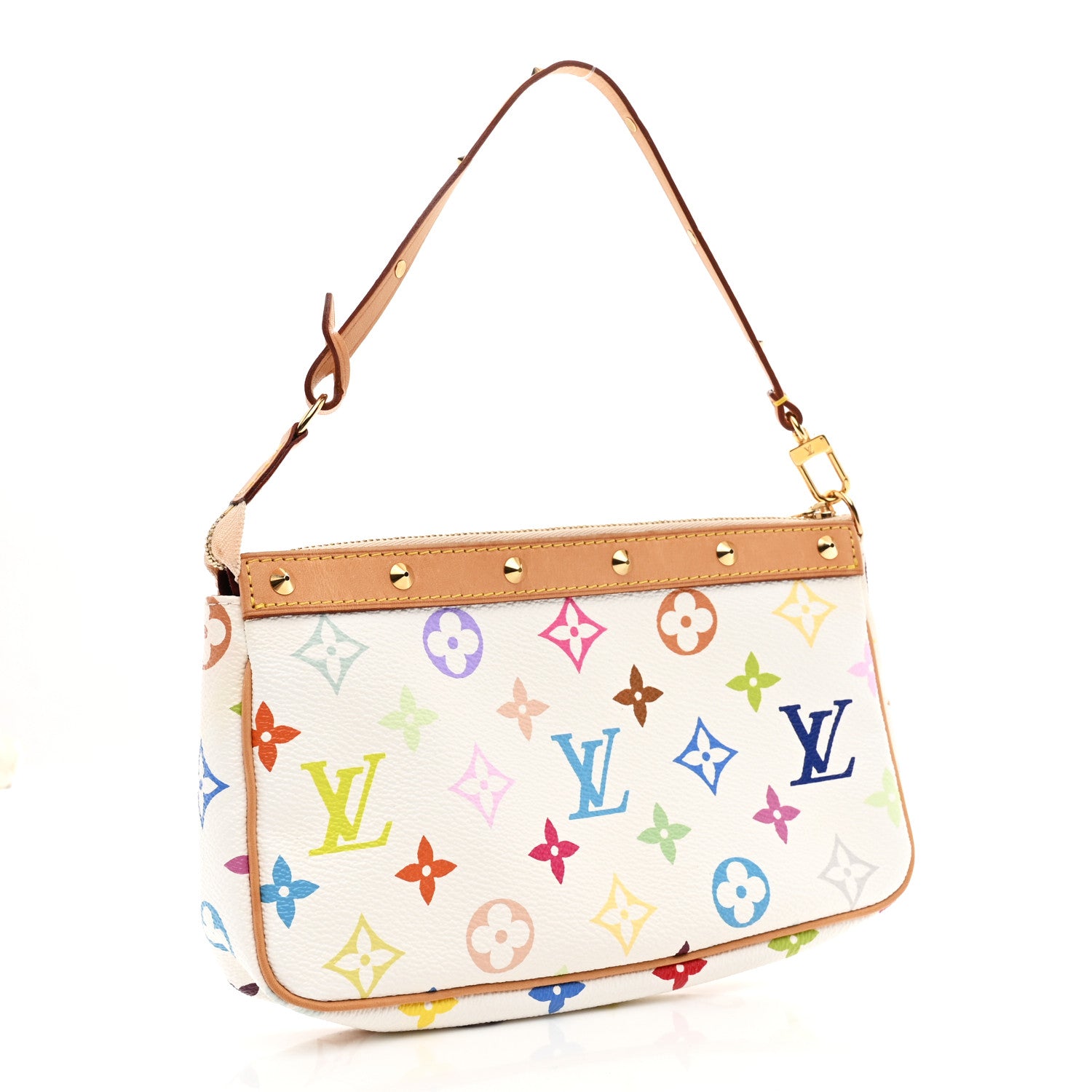 Louis Vuitton Monogram Multicolor Pochette Accessories White 3 of 9