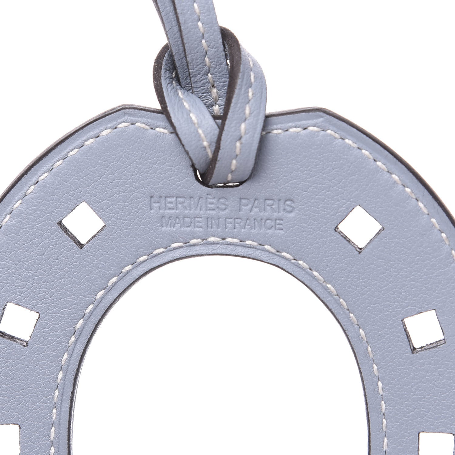Hermes Swift Paddock Horseshoe Bag Charm Bleu Lin 3 of 4