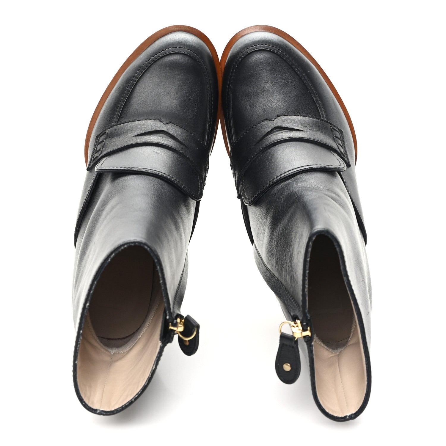 Loewe Calfskin Loafer Ankle Boots 39 Black 2 of 9