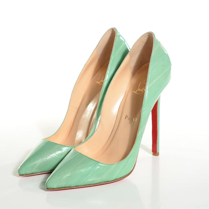 Christian Louboutin Eel Pigalle 120 Pumps 38 Pistachio 3 of 7