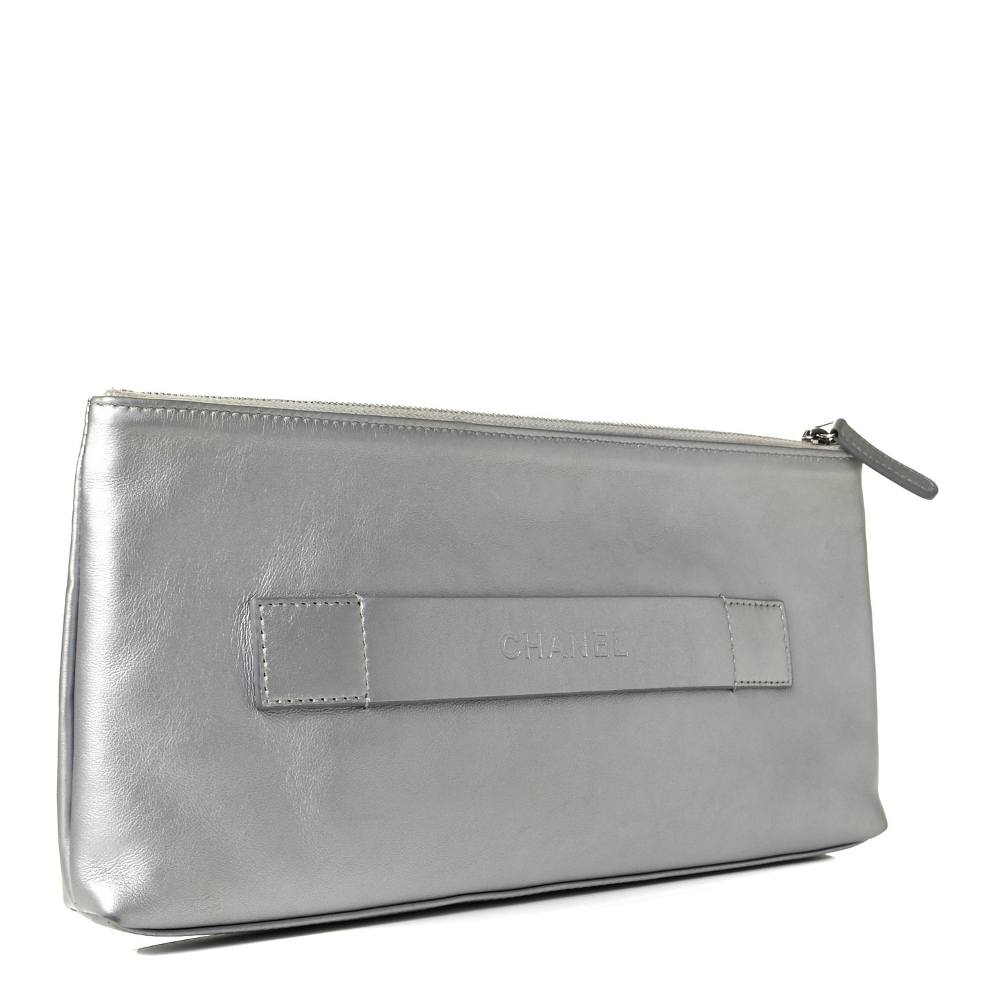 Metallic Calfskin Keyboard Pouch Silver