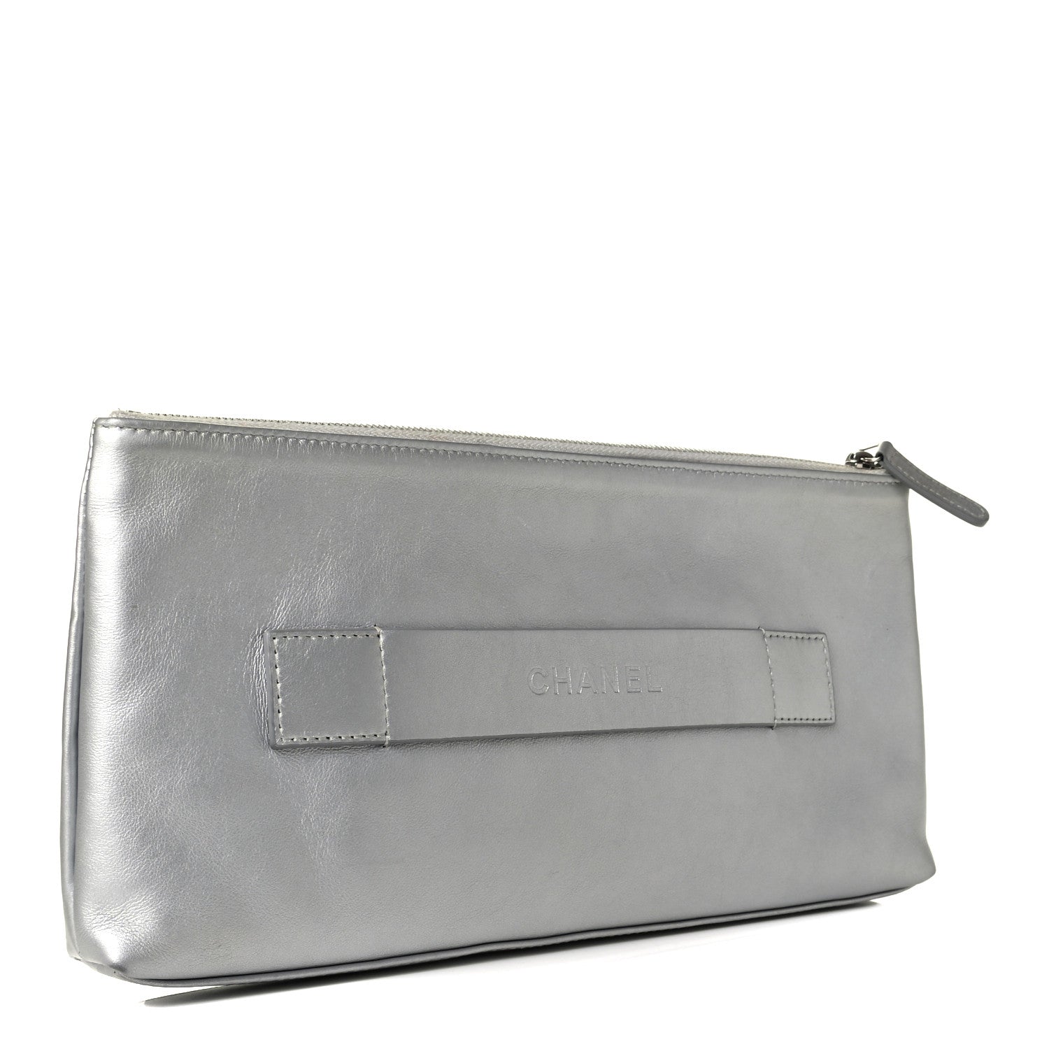 Chanel Metallic Calfskin Keyboard Pouch Silver 2 of 6