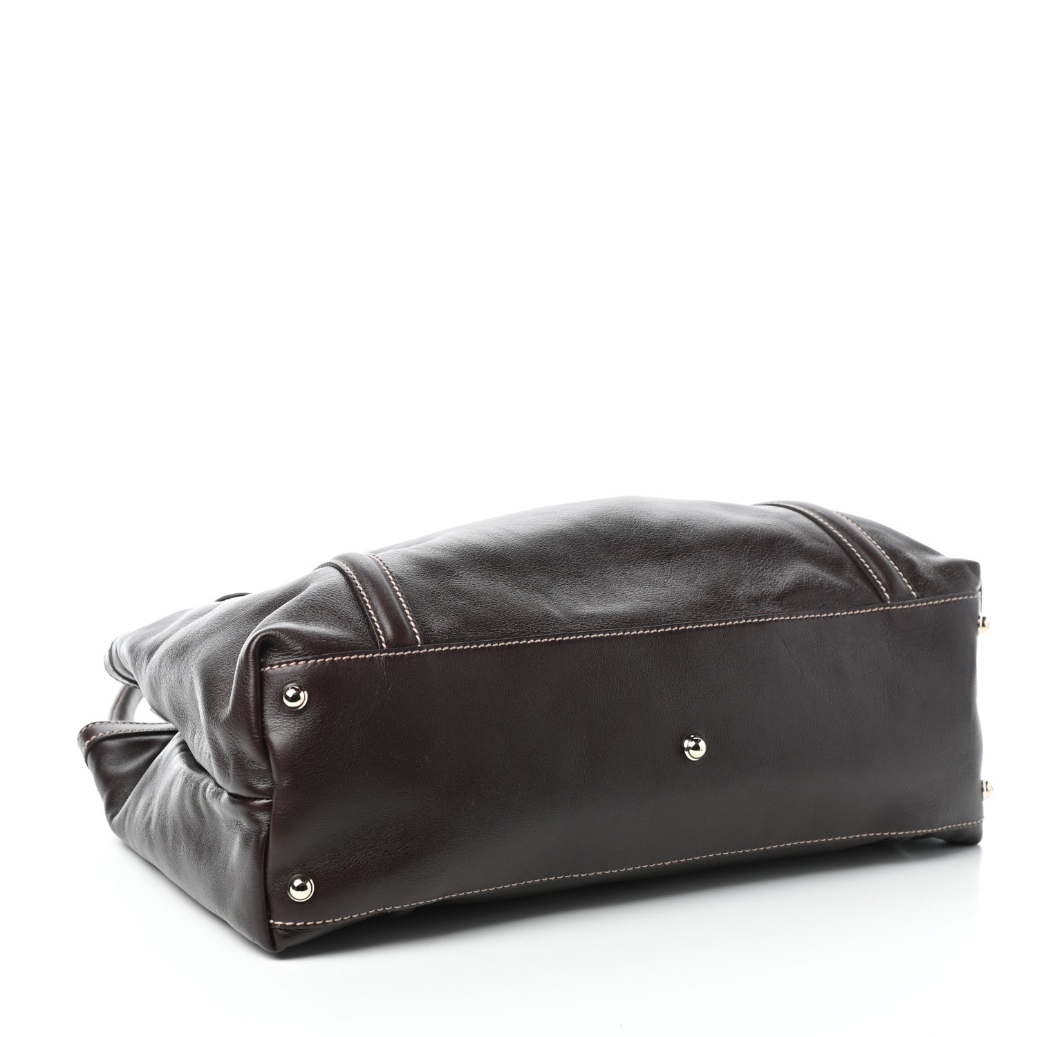 Gucci Calfskin Medium Britt Tote Dark Brown 4 of 9