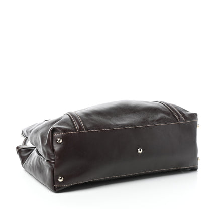 Gucci Calfskin Medium Britt Tote Dark Brown 4 of 9